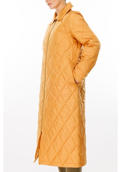 Paris Hafif Elyaf Yalıtımlı Baharlık Trençkot Kap Kaban-Hardal