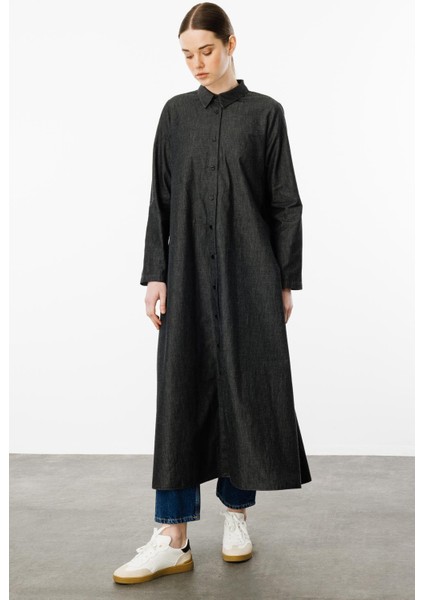 Renkli Boncuk Işleme %100 Pamuk Ince Kot Spor Kap Ferace-Siyah fiyatları