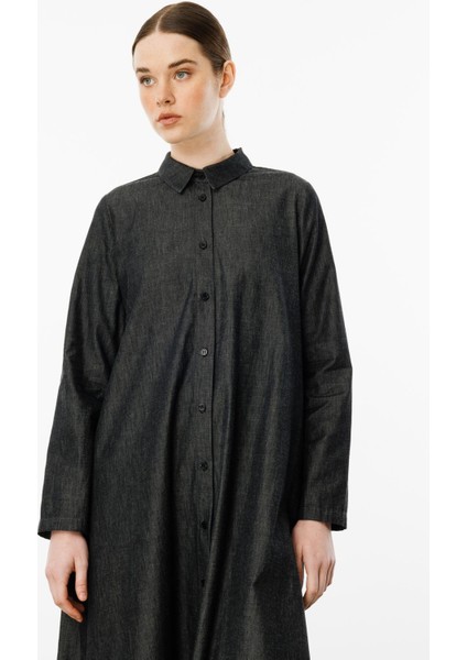 Renkli Boncuk Işleme %100 Pamuk Ince Kot Spor Kap Ferace-Siyah