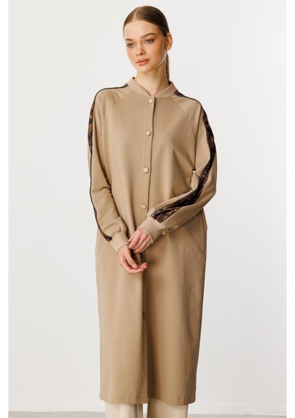 F/ı Leopar Garni Pamuk Karışımlı Ince Örme Kap/ Frrce-Vizon