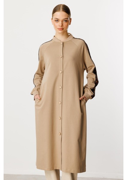 F/ı Leopar Garni Pamuk Karışımlı Ince Örme Kap/ Frrce-Vizon fiyatları