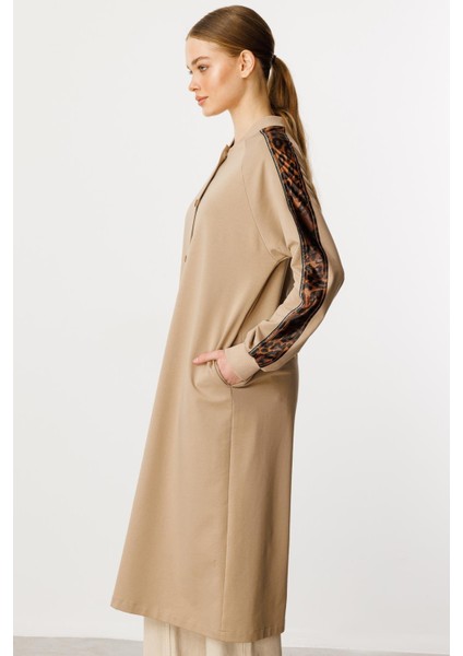 F/ı Leopar Garni Pamuk Karışımlı Ince Örme Kap/ Frrce-Vizon indirimleri