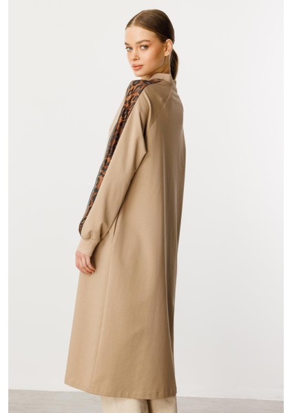 F/ı Leopar Garni Pamuk Karışımlı Ince Örme Kap/ Frrce-Vizon