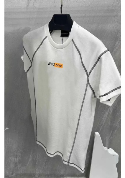 Unisex Dikişli Baskılı Oversize Tshirt