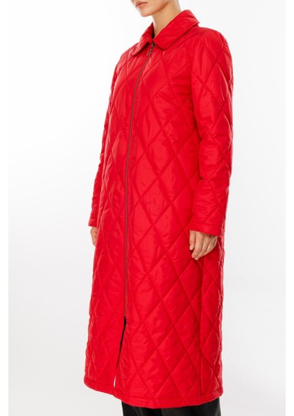 Paris Hafif Elyaf Yalıtımlı Baharlık Trençkot Kap Kaban-Kırmızı fırsatları