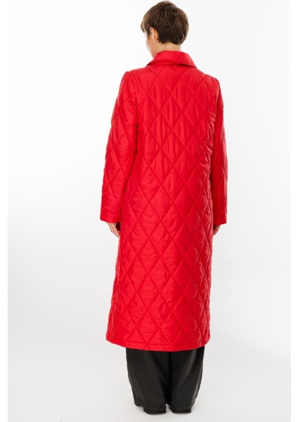 Paris Hafif Elyaf Yalıtımlı Baharlık Trençkot Kap Kaban-Kırmızı indirimleri