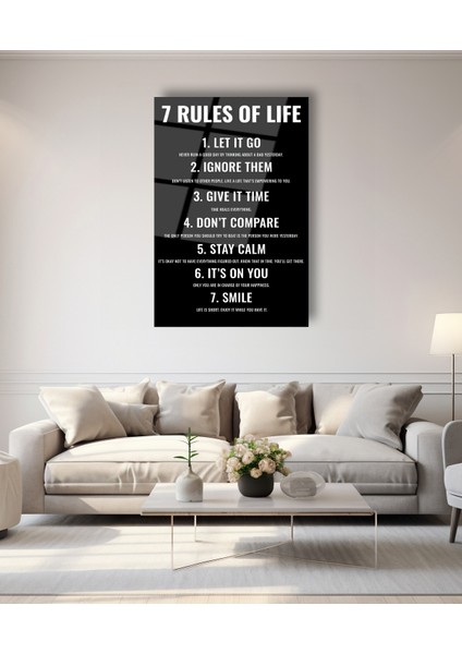 Hayatın 7 Kuralı Cam Tablo