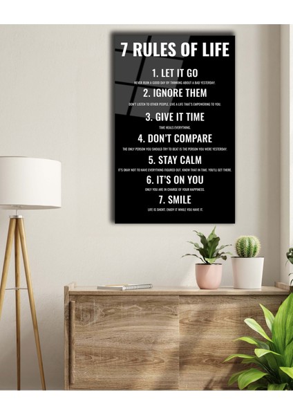 Hayatın 7 Kuralı Cam Tablo fiyatları