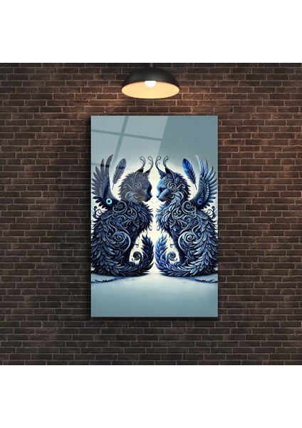 Ikiz Kediler Cam Tablo