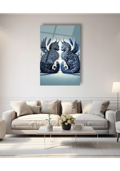 Ikiz Kediler Cam Tablo modelleri