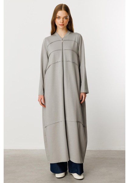 Ben Özel Pamuk Karışımlı Dökümlü ve Konforlu Kap-Gri