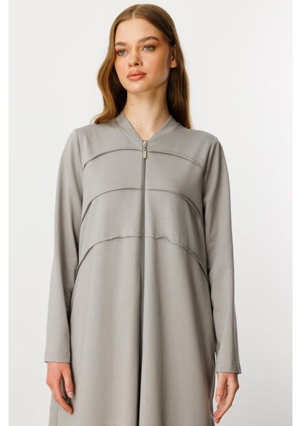 Ben Özel Pamuk Karışımlı Dökümlü ve Konforlu Kap-Gri