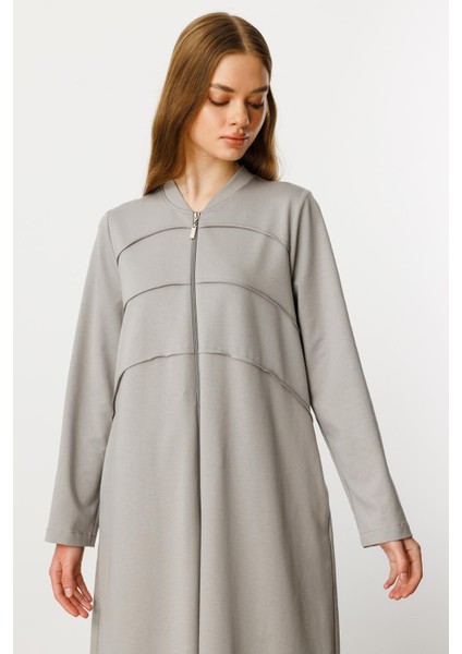 Ben Özel Pamuk Karışımlı Dökümlü ve Konforlu Kap-Gri