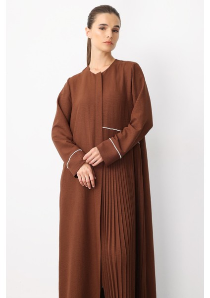 Lcn Pilise Biye Detaylı Ipekçe Doku Hafif Kap-Ferace-Kahve modelleri