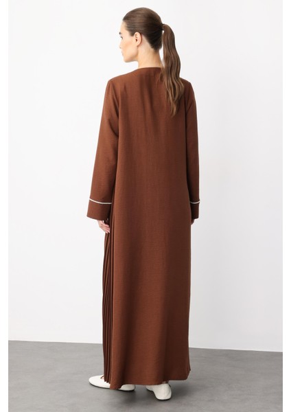 Lcn Pilise Biye Detaylı Ipekçe Doku Hafif Kap-Ferace-Kahve indirimleri