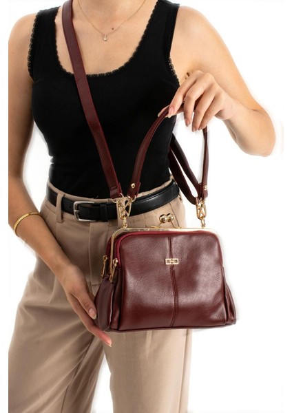 Troklu Yumuşak Deri Çift Askılı Çok Bölmeli El ve Omuz Çantası 727 fiyatları