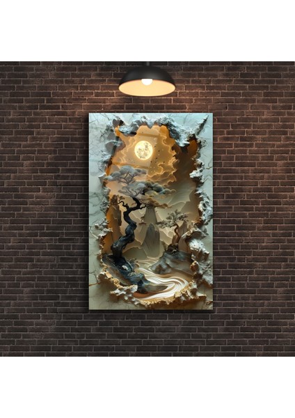 Perspektif Bakış Içinde Bonsai Ağaçları Cam Tablo fırsatları