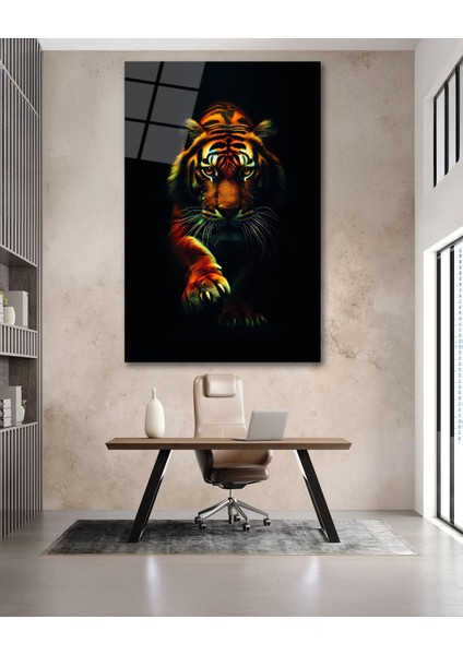 Karanlıklar Ardında Kaplan Cam Tablo fırsatları