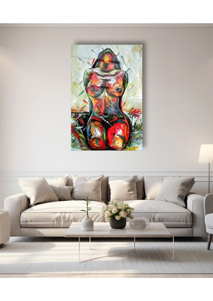 Renkli Nü Sanatı Cam Tablo