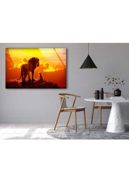 Aslan Temperli Cam Duvar Tablosu indirimleri