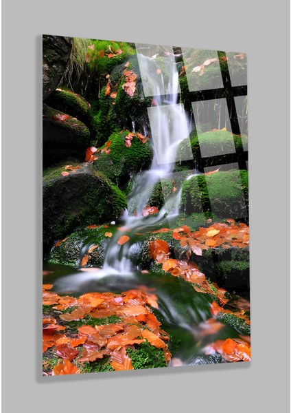 Sonbahar ve Şelale Kırılmaz Cam Tablo, Ev ve Ofis Hediyesi Yüksek Çözünürlüklü 4mm Cam Tablo fiyatları