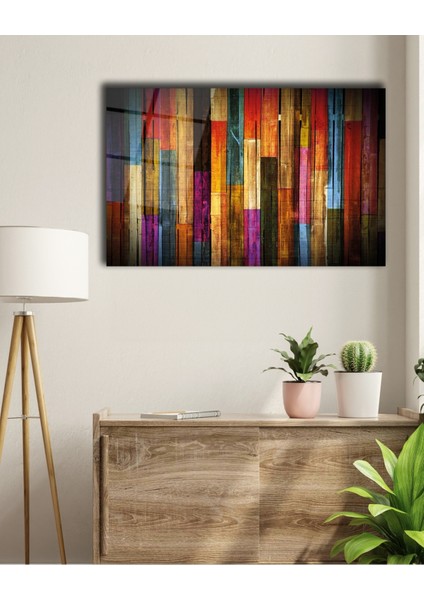 Renkli Ahşap Soyut Cam Tablo fiyatları