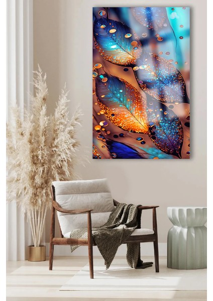 Ultra Yüksek Çözünürlüklü Cam Yağmur Yaprak Tablosu Kırılmaz Cam Tablo Ev, Salon, Hediyesi modelleri