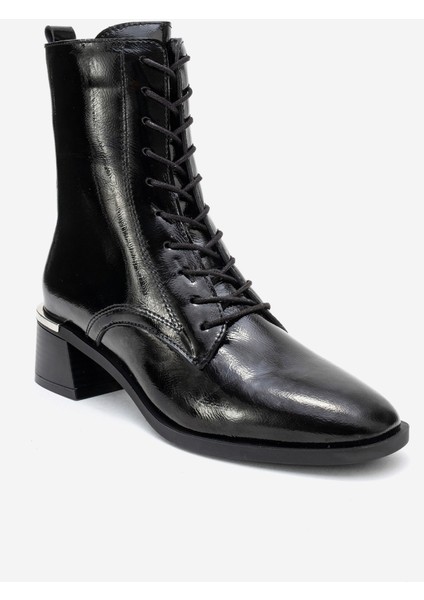 Avıa Siyah Kırışık Rugan Hakiki Deri Hakiki Deri Kadın Kalın Topuklu Bot modelleri