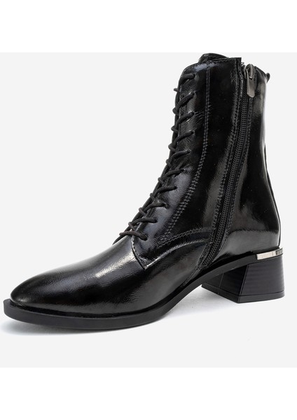 Avıa Siyah Kırışık Rugan Hakiki Deri Hakiki Deri Kadın Kalın Topuklu Bot fırsatları