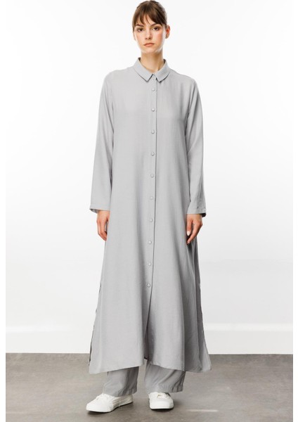 Nouvo Ipekçe Doku Kap / Elbise-Gri