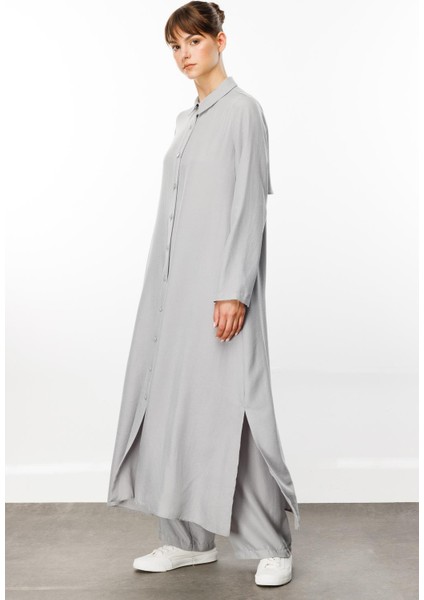 Nouvo Ipekçe Doku Kap / Elbise-Gri modelleri