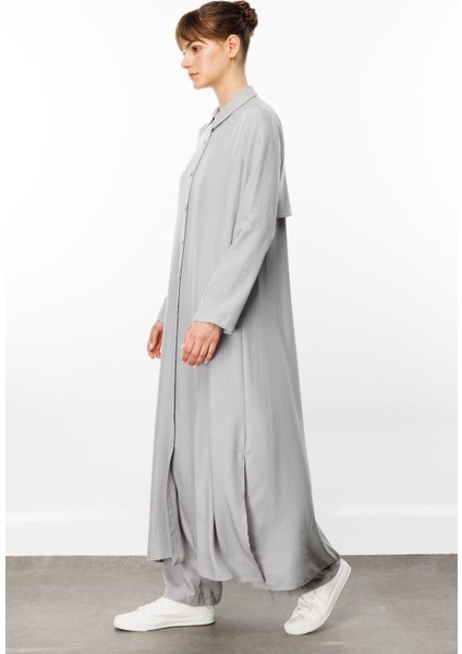 Nouvo Ipekçe Doku Kap / Elbise-Gri fırsatları