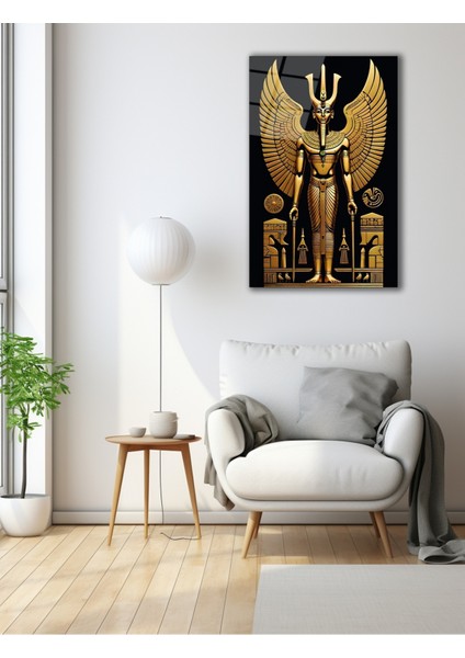 Antik Mısır Altın Pharaoh Cam Tablo