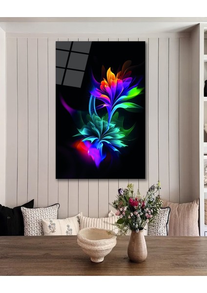 Renkli Çiçek Cam Tablo modelleri