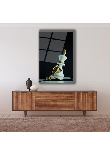 Beyaz Satranç Cam Tablo