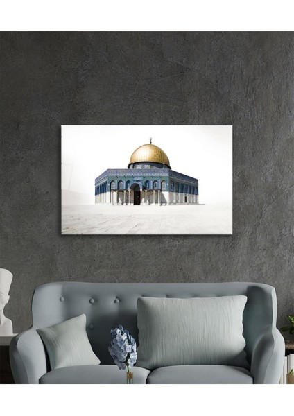Kudüs Kubbetüs Sahra Dini Islami Cam Tablo Ev ve Ofis Duvar Dekoru Hediyelik Büyük Tablo Cam fiyatları