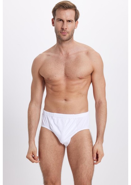 Erkek 6'lı Paket Lastikli %100 Pamuk Beyaz Slip Külot fiyatları