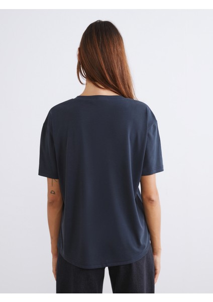 V Yaka Modal Karışımlı Kadın Tişört 2'li