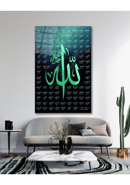 Esmaül Hüsna Allah'ın Isimleri Sıfatları Cam Tablo