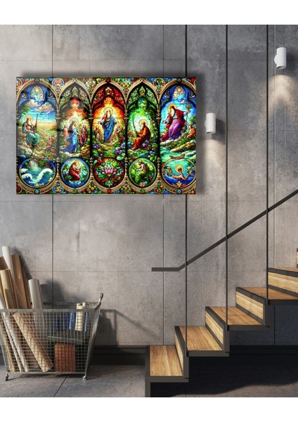 Hz. Isa Temalı Vitray Cam Tablo fiyatları
