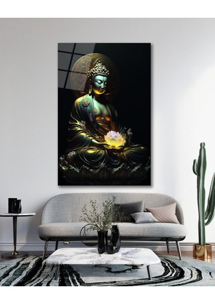 Buda Heykeli Cam Tablo