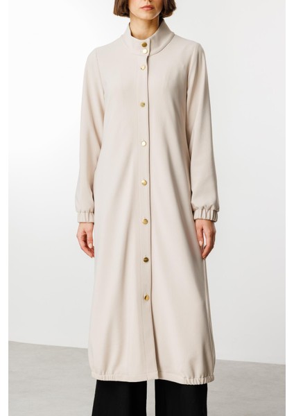 Gold Detay Dökümlü Kumaş Zamansız Spor Trench Kap-Taş modelleri