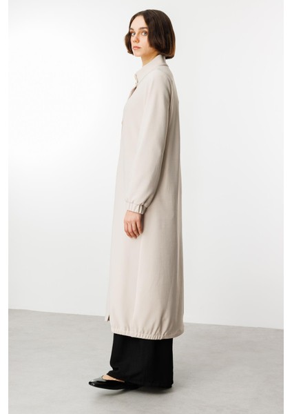 Gold Detay Dökümlü Kumaş Zamansız Spor Trench Kap-Taş indirimleri