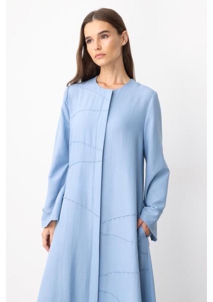 Zv Nervur Aller Dikiş Detaylı Ipekçe Doku Zamansız Spor Kap/ Ferace-Mavi fırsatları