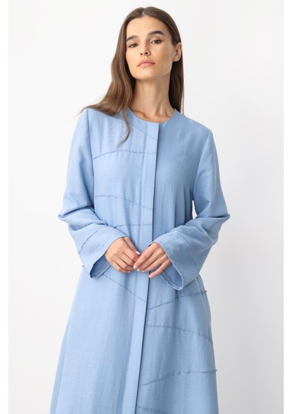 Zv Nervur Aller Dikiş Detaylı Ipekçe Doku Zamansız Spor Kap/ Ferace-Mavi indirimleri