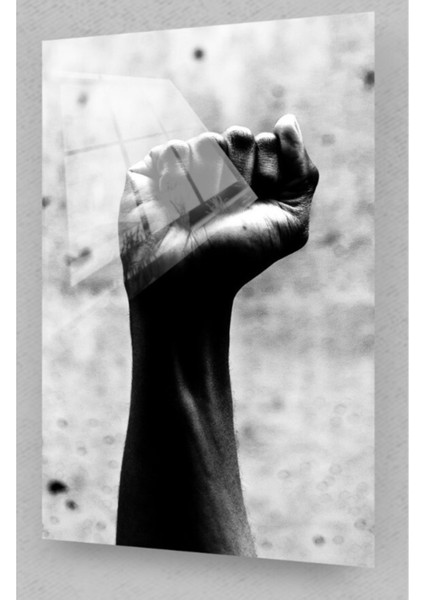 Gücümüz Avucumuzda Cam Tablo, El Tablo,insan Siluetleri,duvar Dekor,büyük Tablo,cam Duvar Tablo modelleri