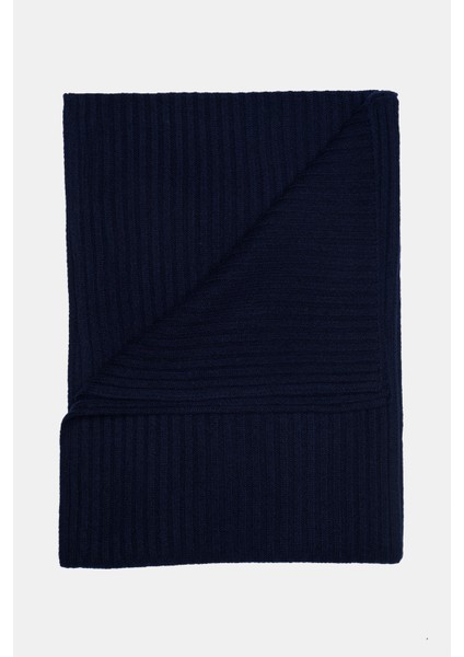 Erkek Lacivert Yün Kaşkol