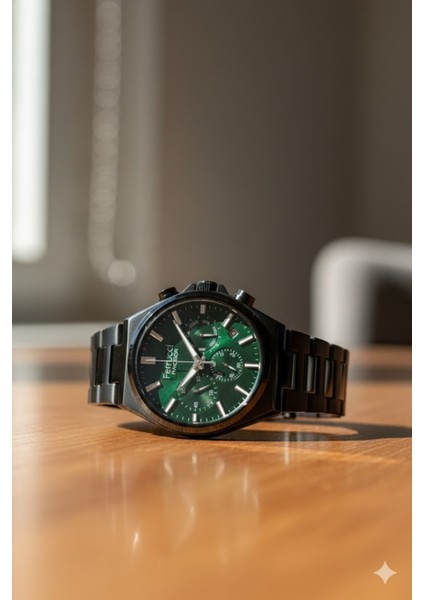 Erkek Kol Saati Siyah Renk, Yeşil Kadran – Şık Metal Kordon, 2 Yıl Garantili fiyatları