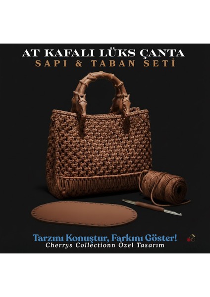 Premium At Kafalı Çanta Sapı ve Taban Seti