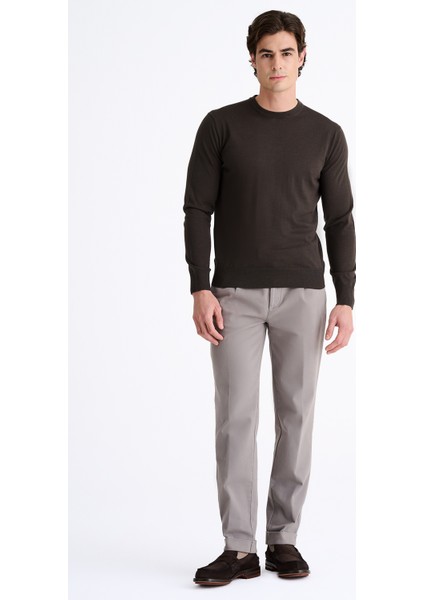 Erkek Kahverengi Yün Bisiklet Yaka Kazak fiyatları